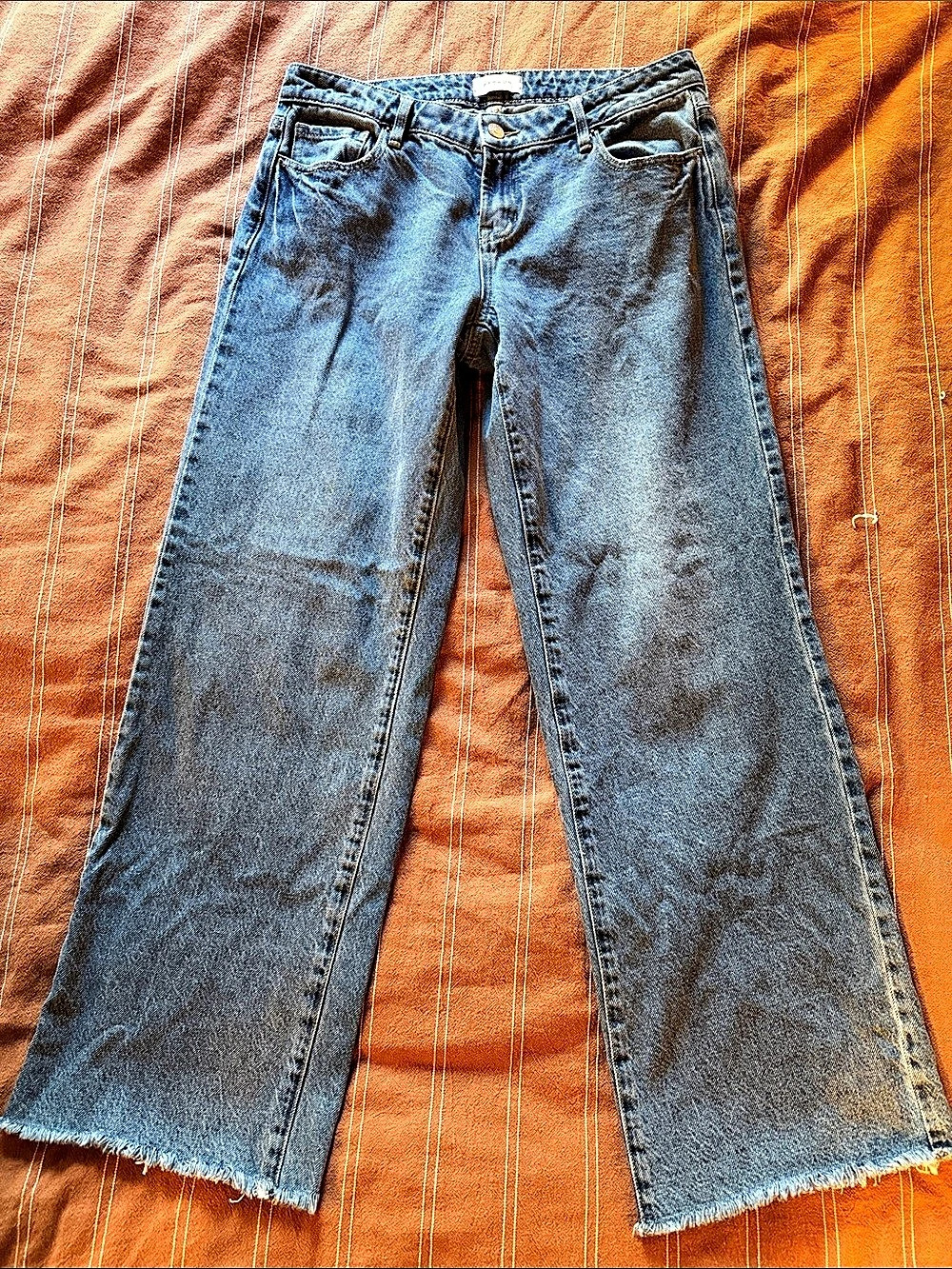 Pacsun Low Rise Girlfriend Wide Leg Jeans in Blue Waist 28